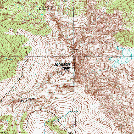 Topographic Map of Johnson Peak, WA