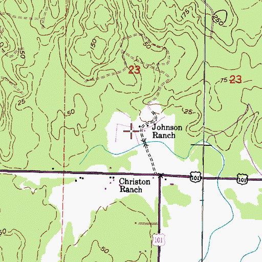 Topographic Map of Johnson Ranch, WA