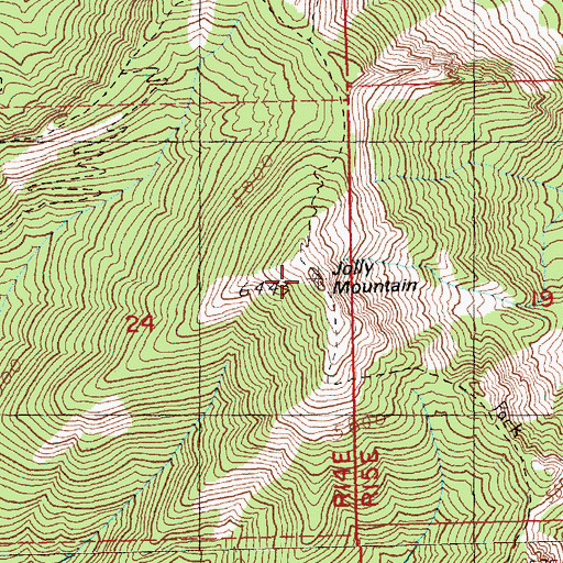 Topographic Map of Jolly Mountain, WA