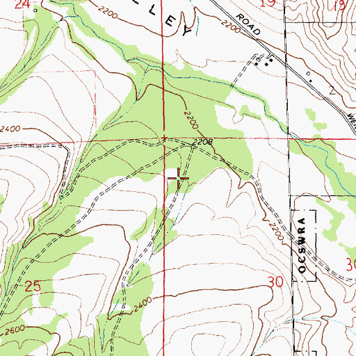 Topographic Map of Jones Canyon, WA