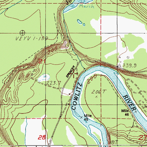 Topographic Map of Jones Creek, WA