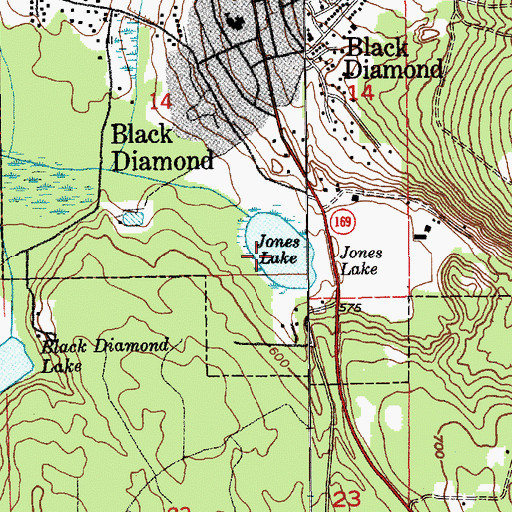 Topographic Map of Jones Lake, WA