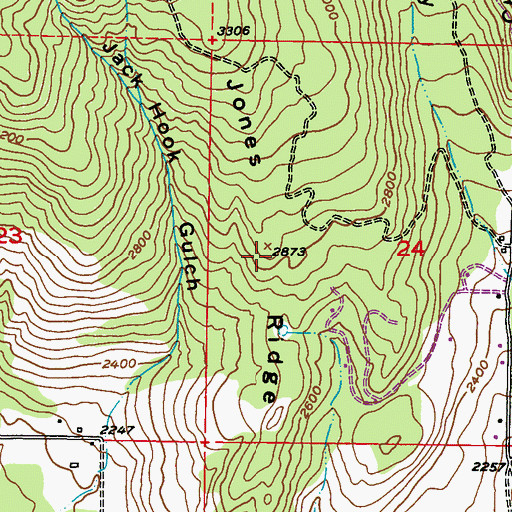 Topographic Map of Jones Ridge, WA