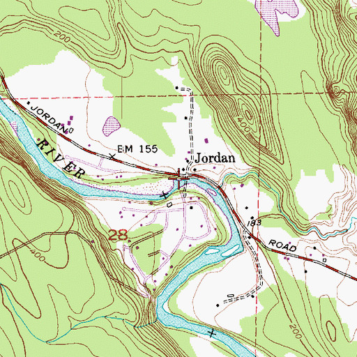 Topographic Map of Jordan, WA