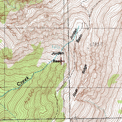 Topographic Map of Jordan Basin, WA