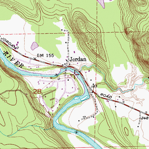 Topographic Map of Jordan Creek, WA