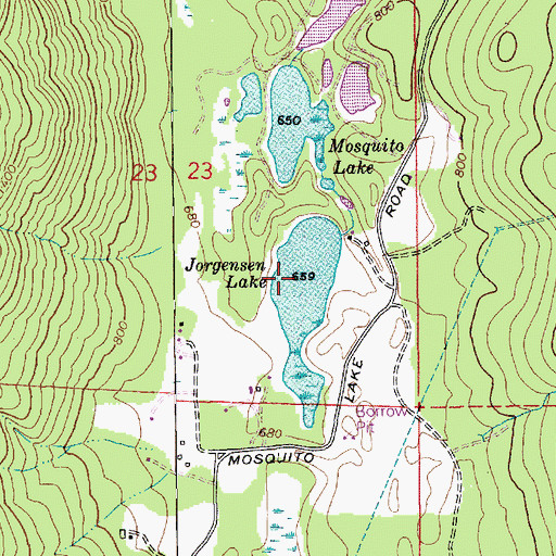 Topographic Map of Jorgensen Lake, WA