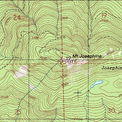 Topographic Map of Mount Josephine, WA