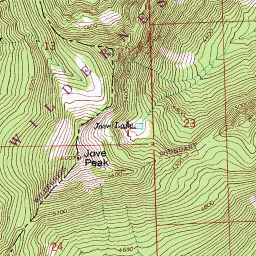 Topographic Map of Jove Lake, WA