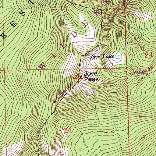 Topographic Map of Jove Peak, WA