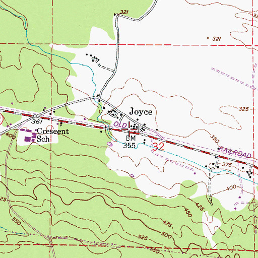 Topographic Map of Joyce, WA