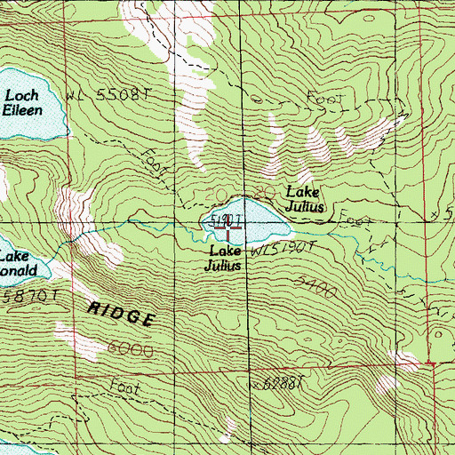 Topographic Map of Lake Julius, WA