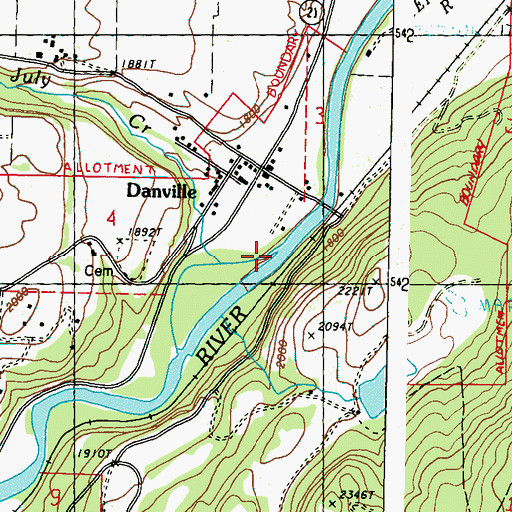 Topographic Map of July Creek, WA