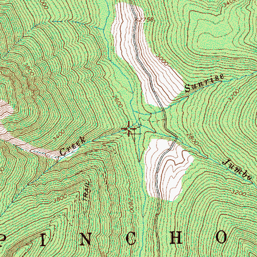 Topographic Map of Jumbo Creek, WA