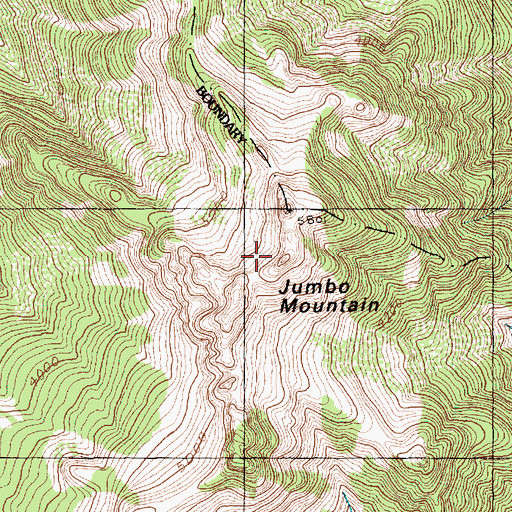 Topographic Map of Jumbo Mountain, WA