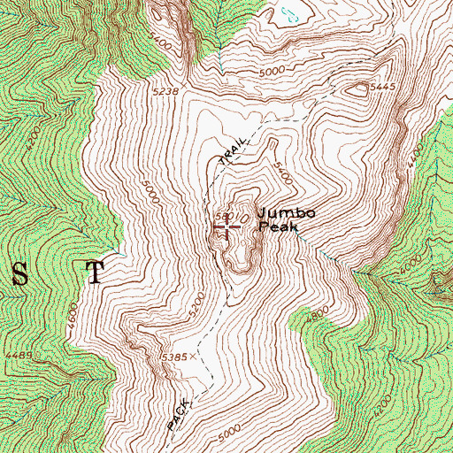 Topographic Map of Jumbo Peak, WA
