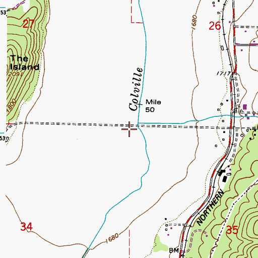 Topographic Map of Jumpoff Joe Creek, WA