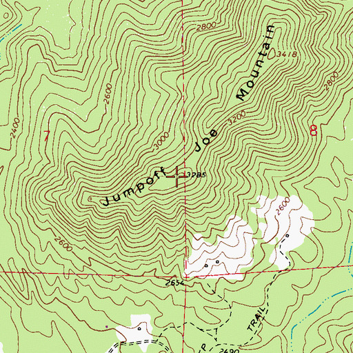 Topographic Map of Jumpoff Joe Mountain, WA