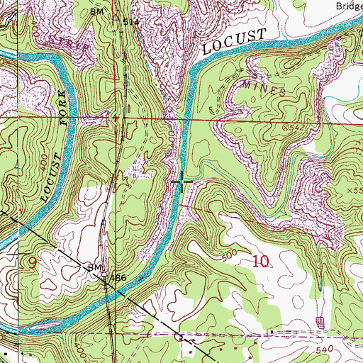 Topographic Map of Longs Branch, AL