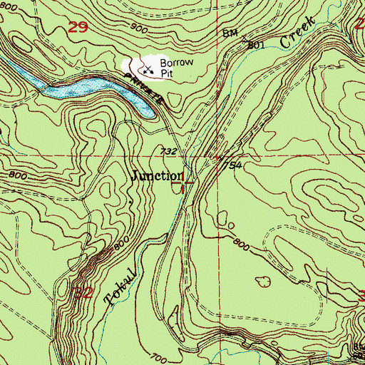Topographic Map of Junction, WA