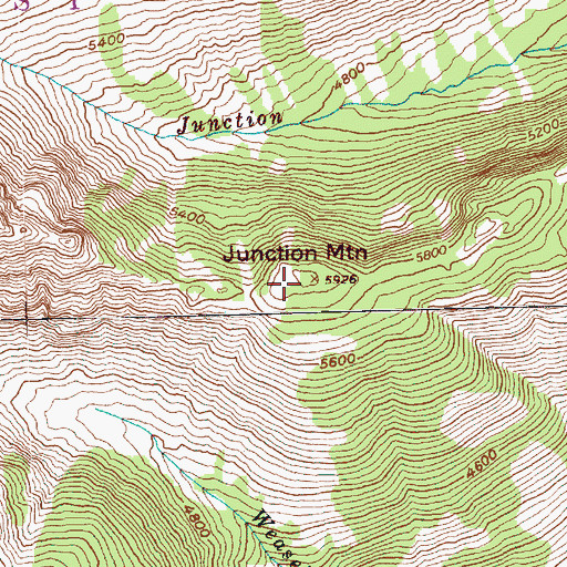 Topographic Map of Junction Mountain, WA