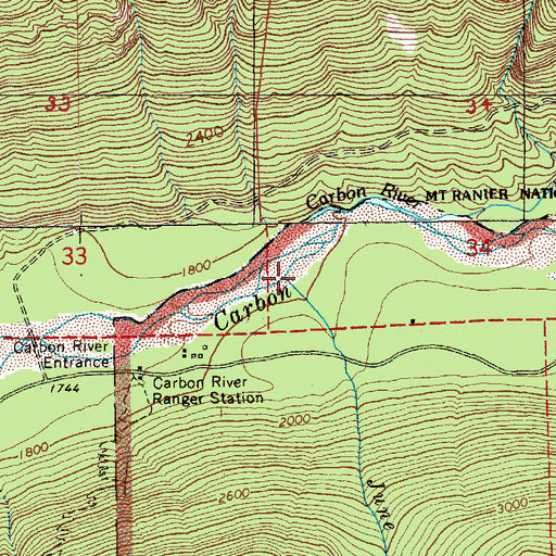 Topographic Map of June Creek, WA