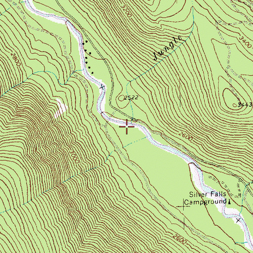 Topographic Map of Jungle Creek, WA