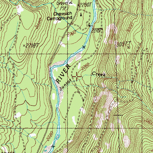 Topographic Map of Junior Creek, WA