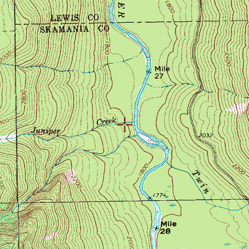 Topographic Map of Juniper Creek, WA