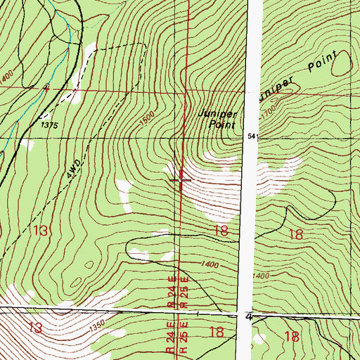 Topographic Map of Juniper Point, WA
