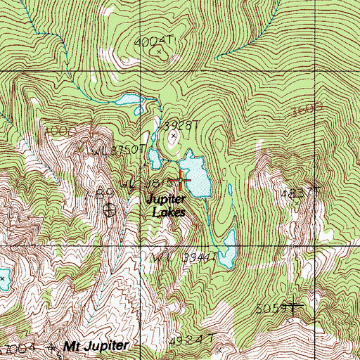 Topographic Map of Jupiter Lakes, WA