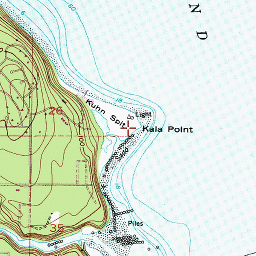 Topographic Map of Kala Point, WA
