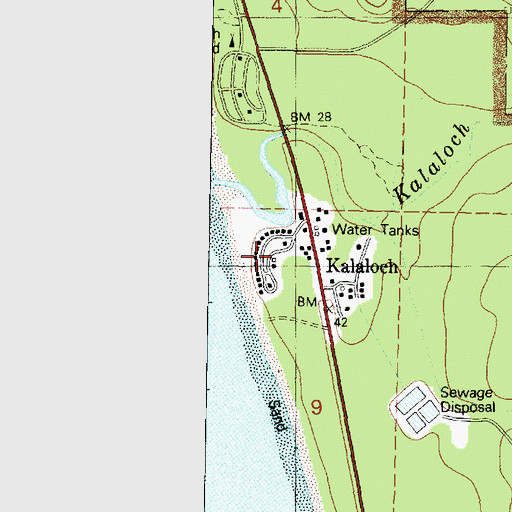 Topographic Map of Kalaloch, WA