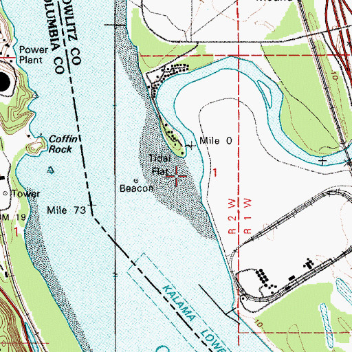 Topographic Map of Kalama River, WA