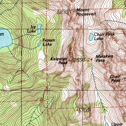 Topographic Map of Kaleetan Peak, WA