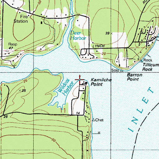 Topographic Map of Kamilche Point, WA