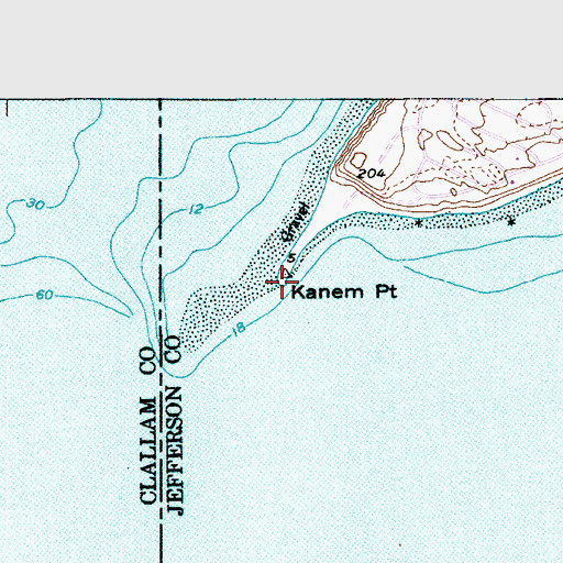Topographic Map of Kanem Point, WA