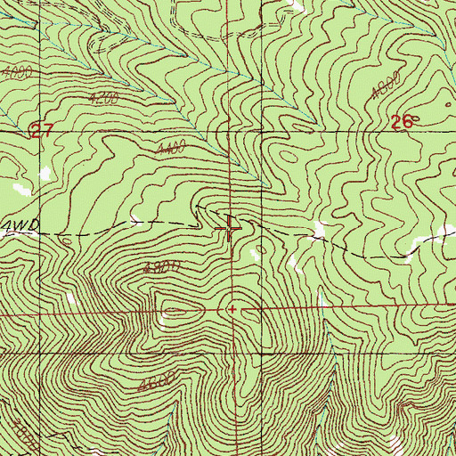 Topographic Map of Kaner Flat Trail, WA
