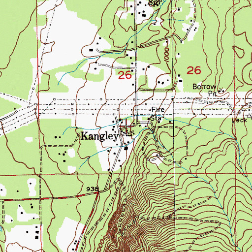 Topographic Map of Kangley, WA