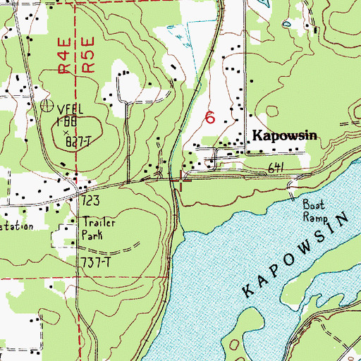 Topographic Map of Kapowsin, WA