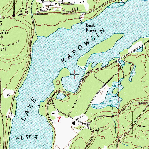 Topographic Map of Lake Kapowsin, WA