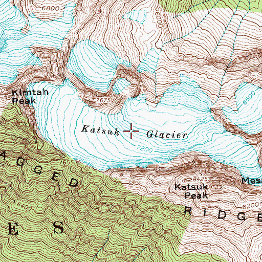 Topographic Map of Katsuk Glacier, WA