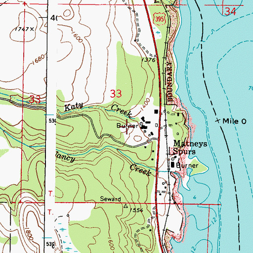 Topographic Map of Katy Creek, WA