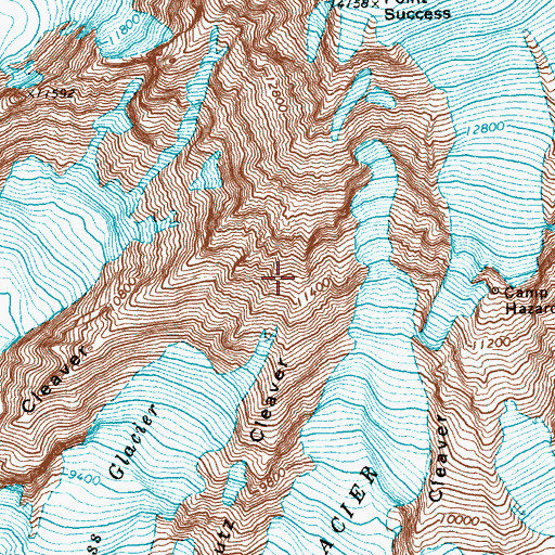 Topographic Map of Kautz Cleaver, WA