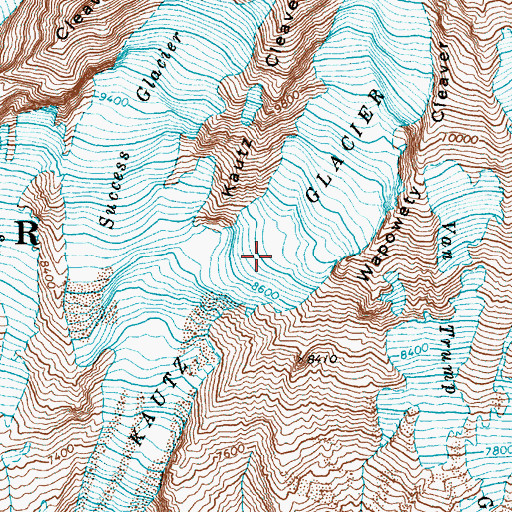 Topographic Map of Kautz Glacier, WA