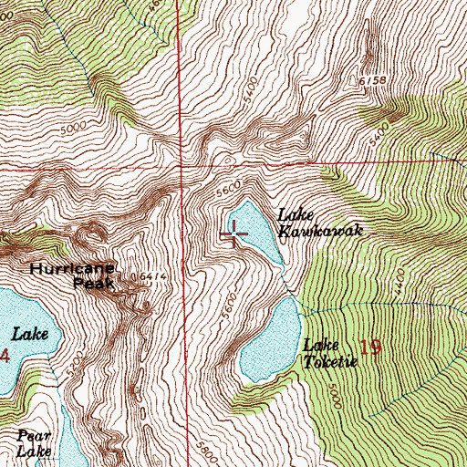 Topographic Map of Lake Kawkawak, WA