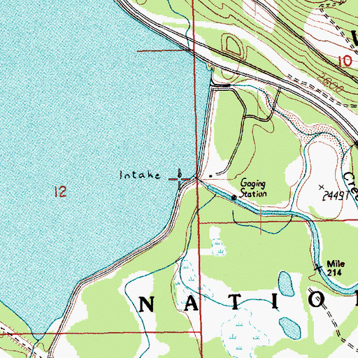 Topographic Map of Keechelus Dam, WA