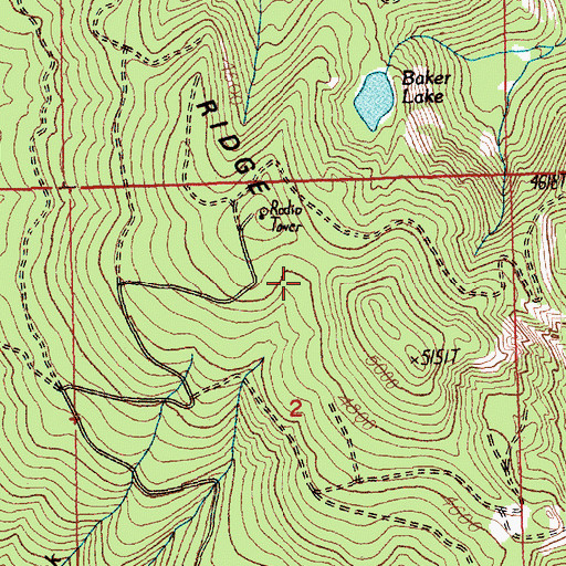 Topographic Map of Keechelus Ridge, WA
