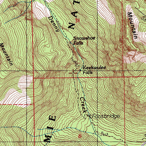 Topographic Map of Keekwulee Falls, WA