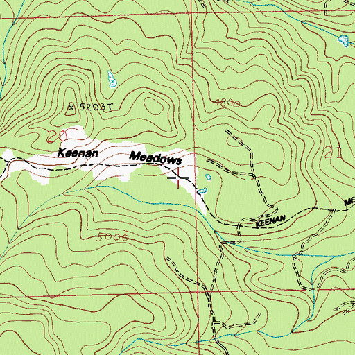 Topographic Map of Keenan Meadows, WA